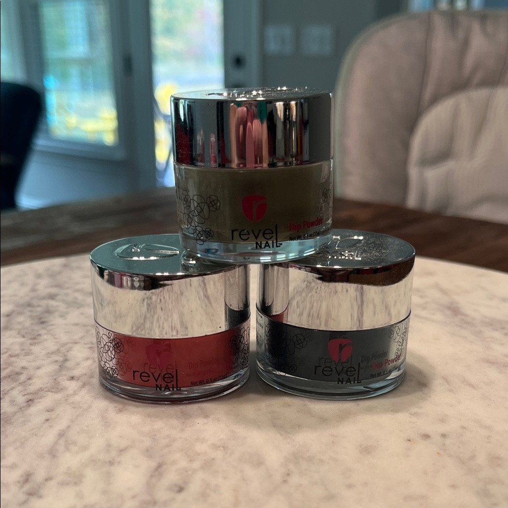 Revel Nail Dip Powder Set - Red, Green, Teal